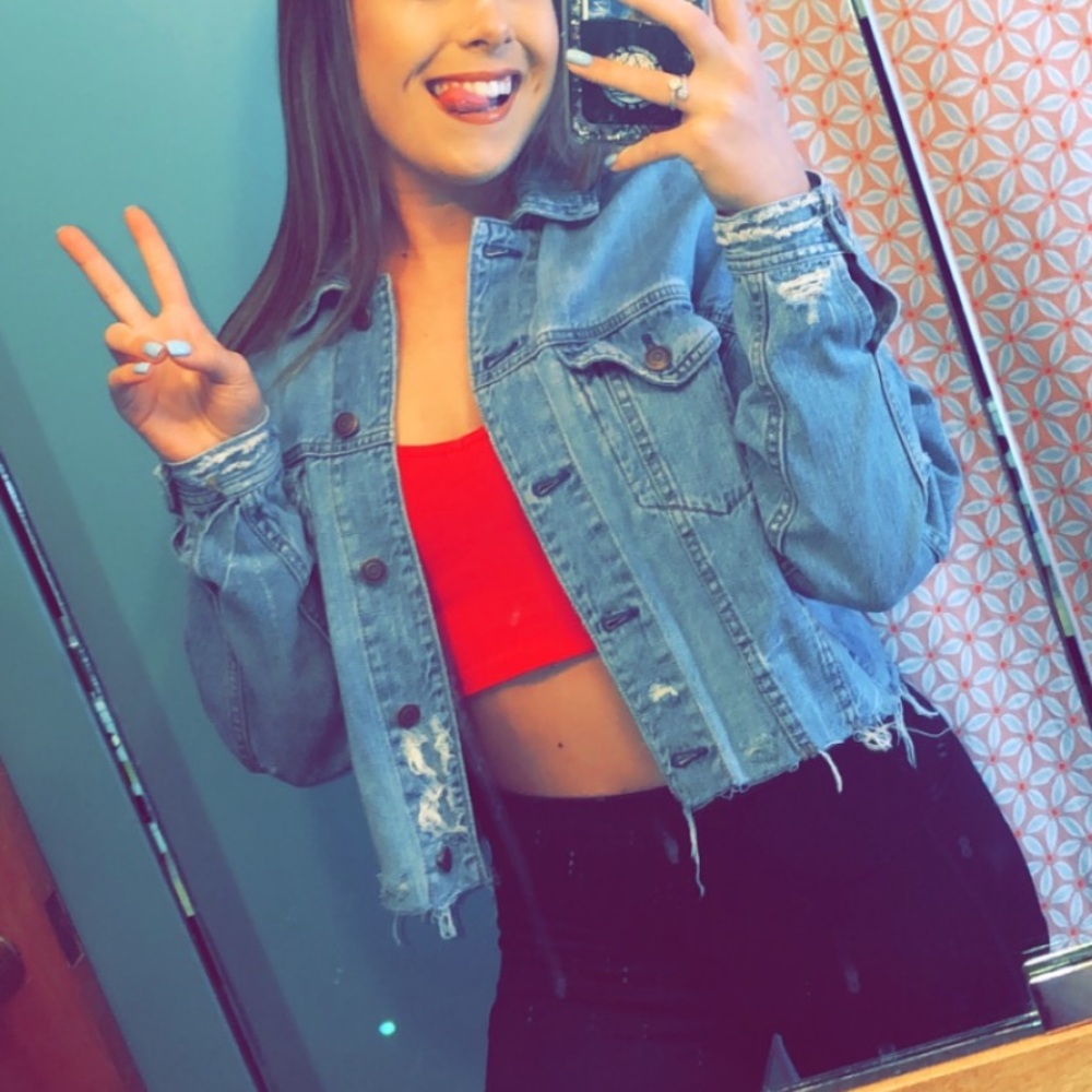 American Eagle Distressed Denim Jacket